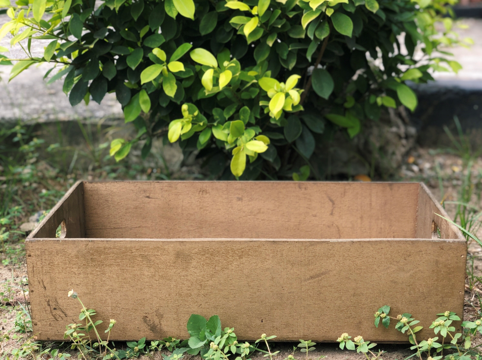 Empty wooden crate