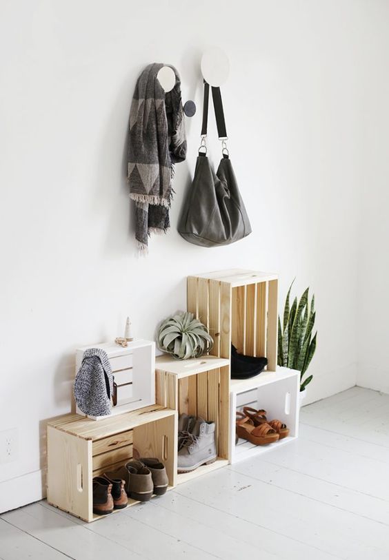 Crate storage for shoes