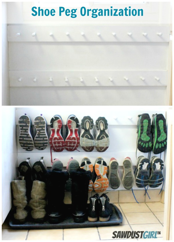 Peg shoe storage